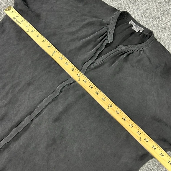 Vince Black 100% Silk Button-Up Blouse Womens Medium Loose-Fit Top Breathable - Picture 7 of 12